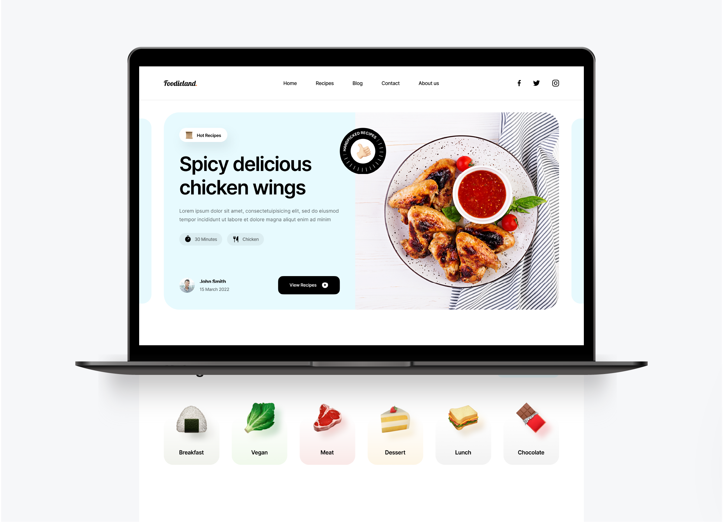 Foodieland Recipe Website Design