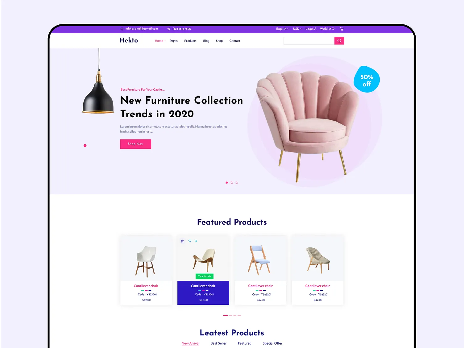 Hekto – Furniture eCommerce Website
